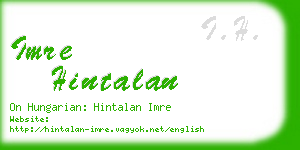 imre hintalan business card